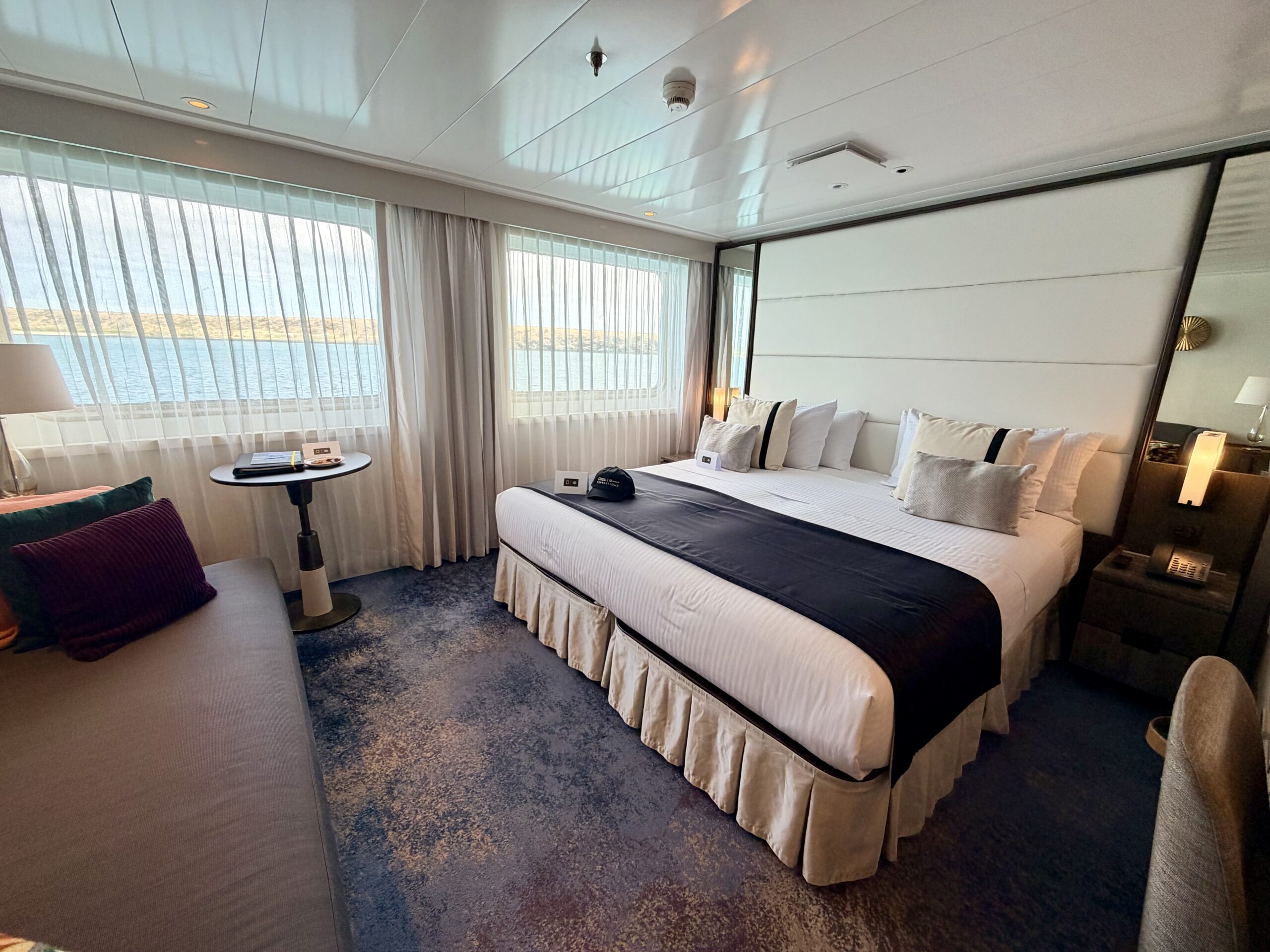 Lewis' spacious standard cabin onboard