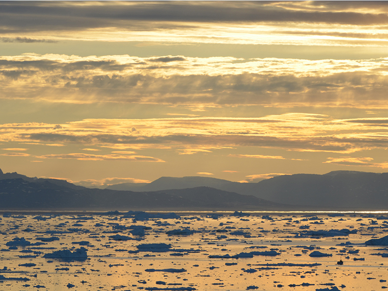 Midnight sun in Greenland - Image courtesy of HX Expeditions