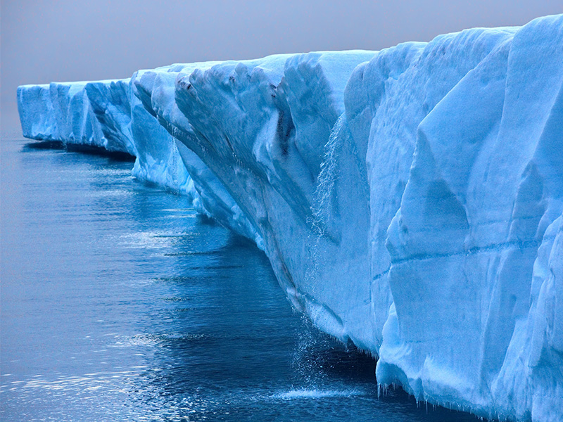 The colossal Ross Sea ice shelf in East Antarctica
