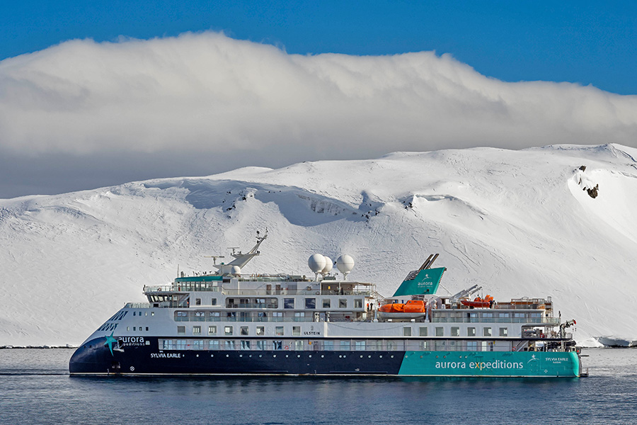 The X-bow design of Sylvia Earle. AE Expeditions vessel