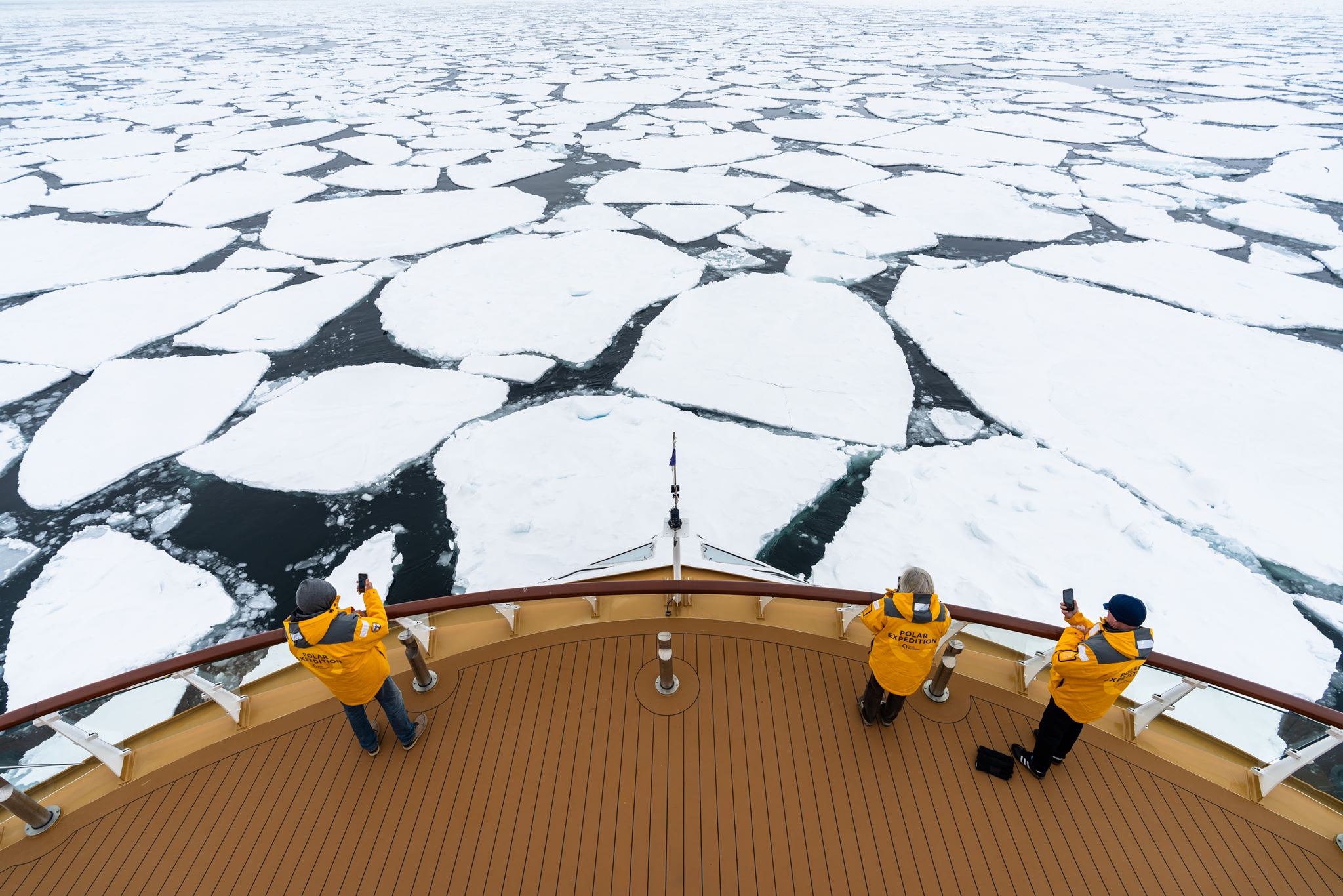 Sea ice from the ship bow