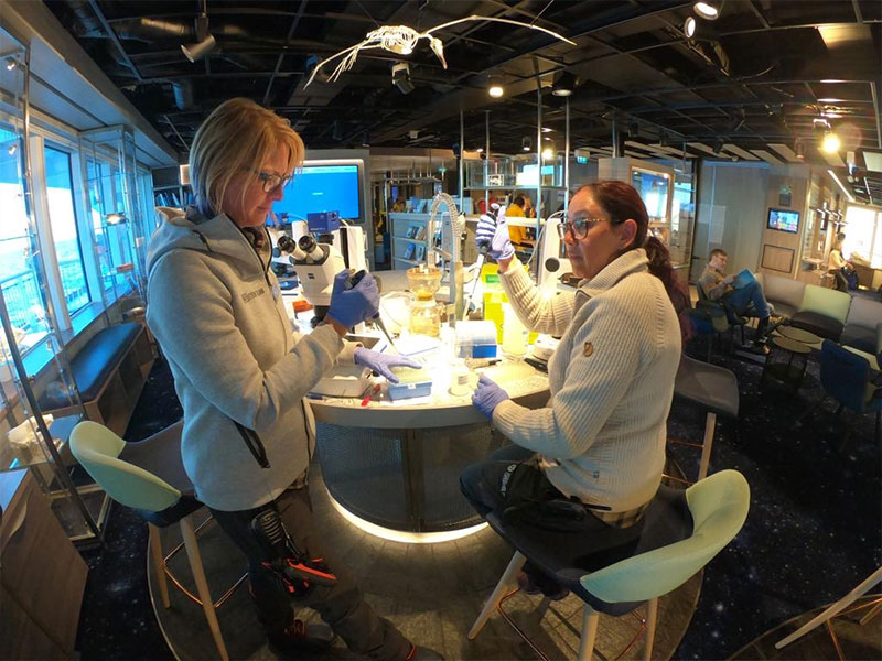 Dr Verena in the science lab onboard Roald Amundsen