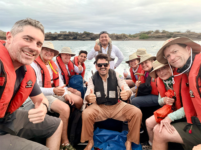 Selfie time with our guide Paco and guests on the last zodiac excursion 