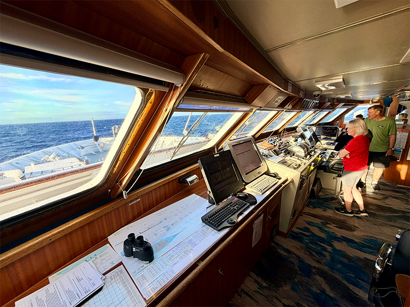 The bridge view on Islander II