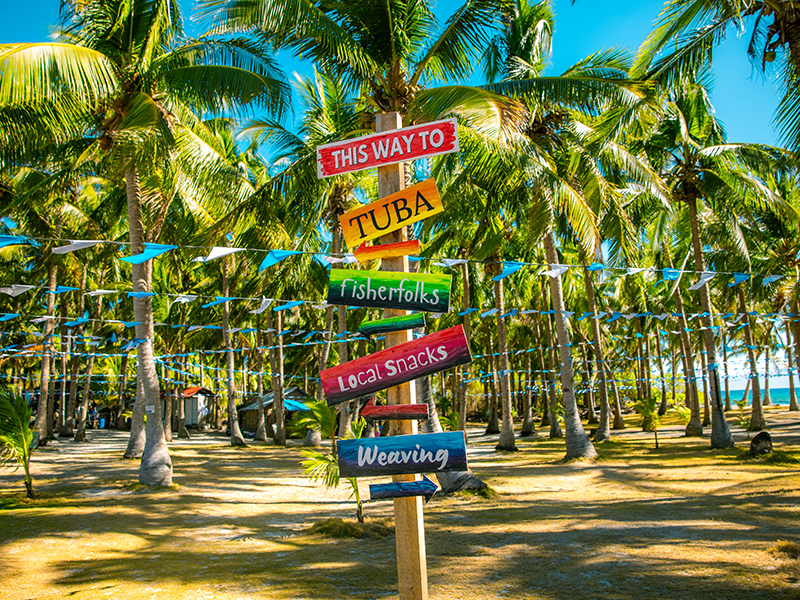 Bunting crafted by locals 
