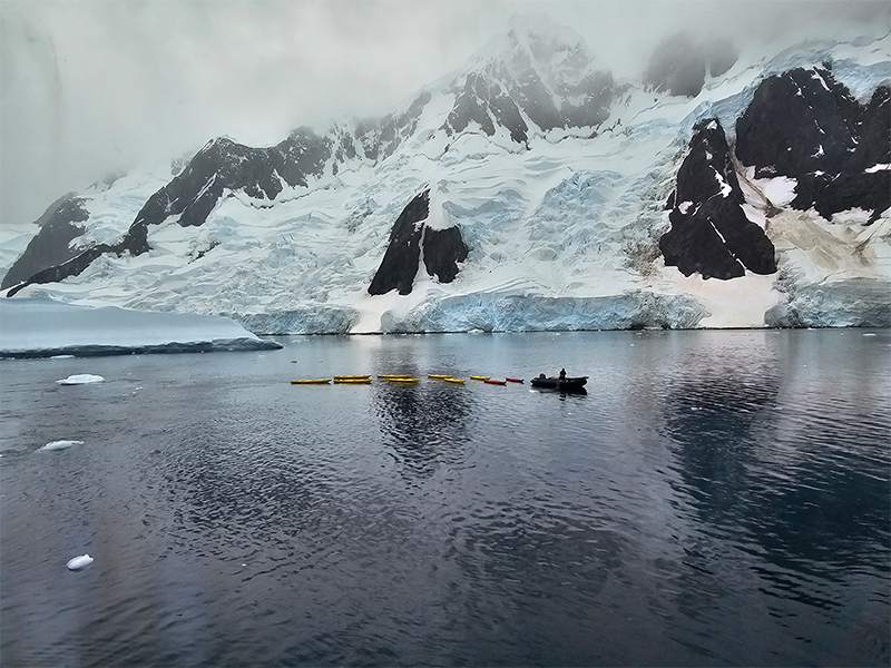 Kayaks in Antarctica
