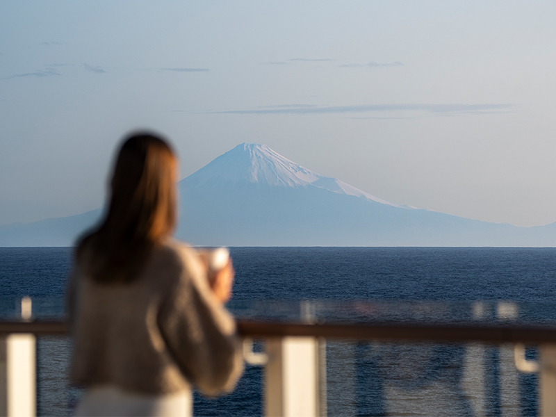Mount Fuji seen from deck - Image courtesy of Silversea