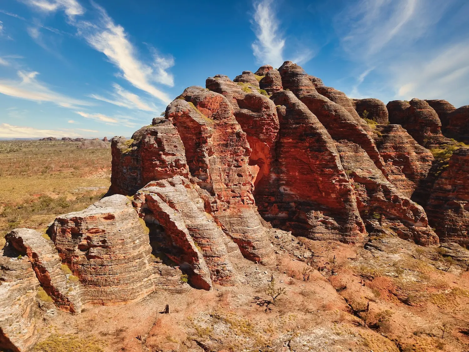 The Bungle Bungle sandstone range in Purnululu National Park, Kimberley region, Australia is a UNESCO World Heritage site.