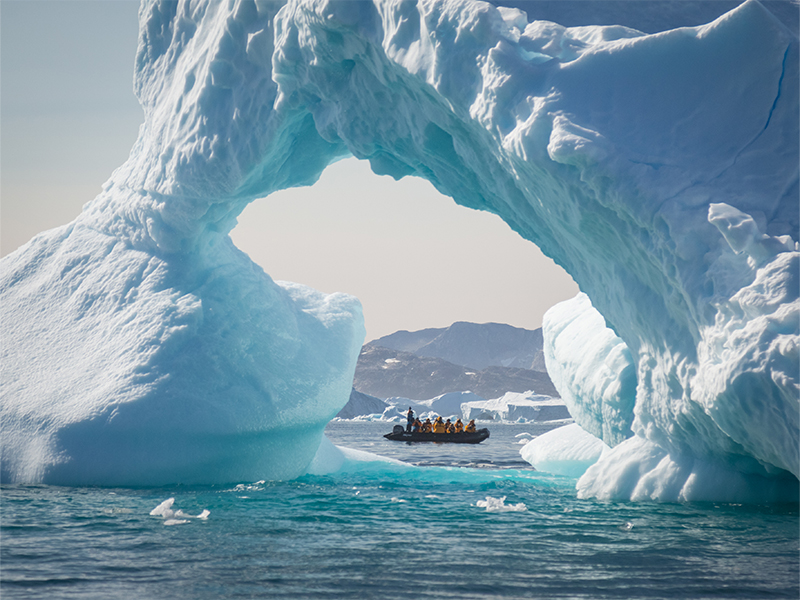 Zodiac ride through icebergs -
Image courtesy of Quark Expeditions