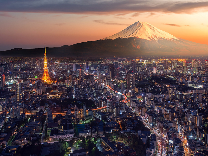 Mount Fuji seen from Tokyo